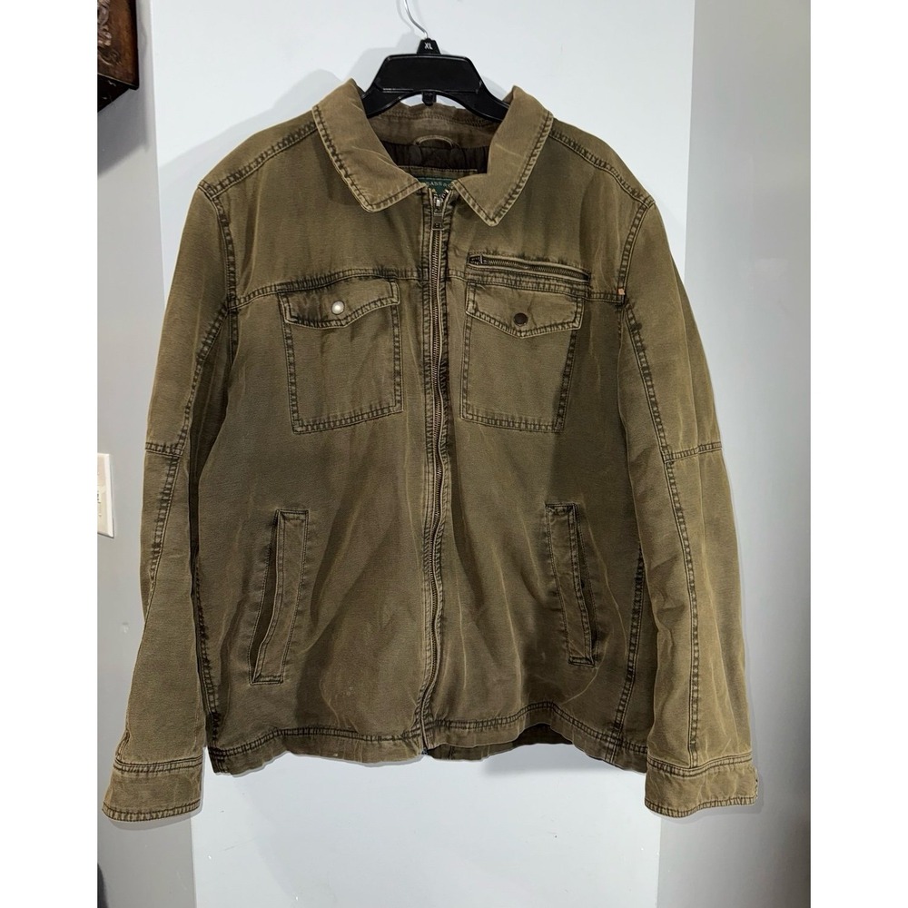 GH‎ Bass brown washed canvas quilted interior barn chore coat men's XXL